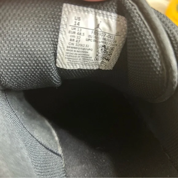Nike Air Jordan SE 1 Black Elephant Low Top Size 14
